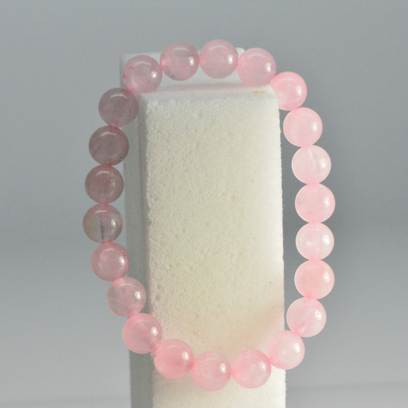 Pink Quartz bracelet - Stretch Bracelet Gemstones - Picture 5 of 5